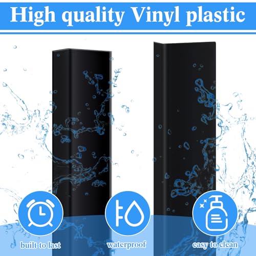 Image of Sasylvia 10 Pcs Wall Corner Protector Guards, 1 x 1 /2 x 36 Inches Avoid Scratching Scuffs, Black Vinyl Corner Trim Molding, Ease Install & Cleaning for Door Countertop Furniture Cabinet Protection
