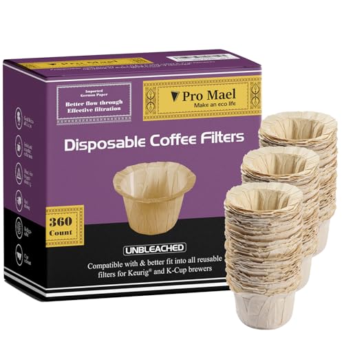 Pro Mael 360 Count Disposable K Cup Filters, Coffee Filter Paper for Keurig Brewers Single Serve...
