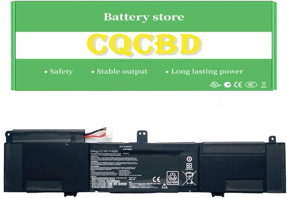 CQCQ C31N1517 0B200-01840000 Battery for ASUS VivoBook Flip TP301 TP301U TP301UA TP301UJ Q304 Q304U Q304UA Q304UAK Q304UJ Q303UA Q304UAKP [11.55V 55Wh]