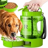Portable Dog Water Bottle Bowl - 77 oz Travel Water Bowl Dispenser for Dogs Leak Proof, Suitable for Large Pet Drinking, A Must Have for Outdoor, Camping, Walking, Beach, Hunting Other Scenes （Green）