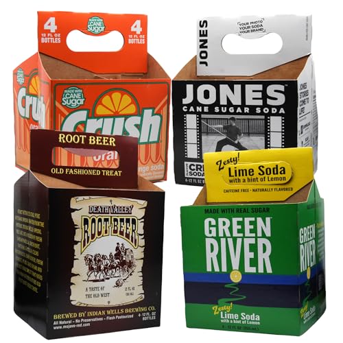 Bottle Carrier with Handle | Great For All Your Beverage Carrying Needs | Cardboard 12 oz Beer Soda Bottle or Coffee Carrier | Assorted Soda Branding Variety Pack (100)