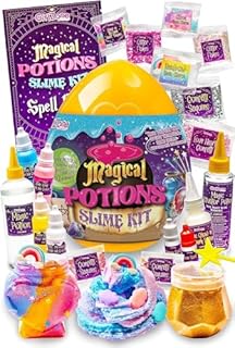 GirlZone Magic Potion Slime Kit, magiczny eliksir do produkcji 6 magicznych kubków z magicznym śluzem, świecący w ciemności szlam dla dzieci, wspaniały prezent dla dziewczynek
