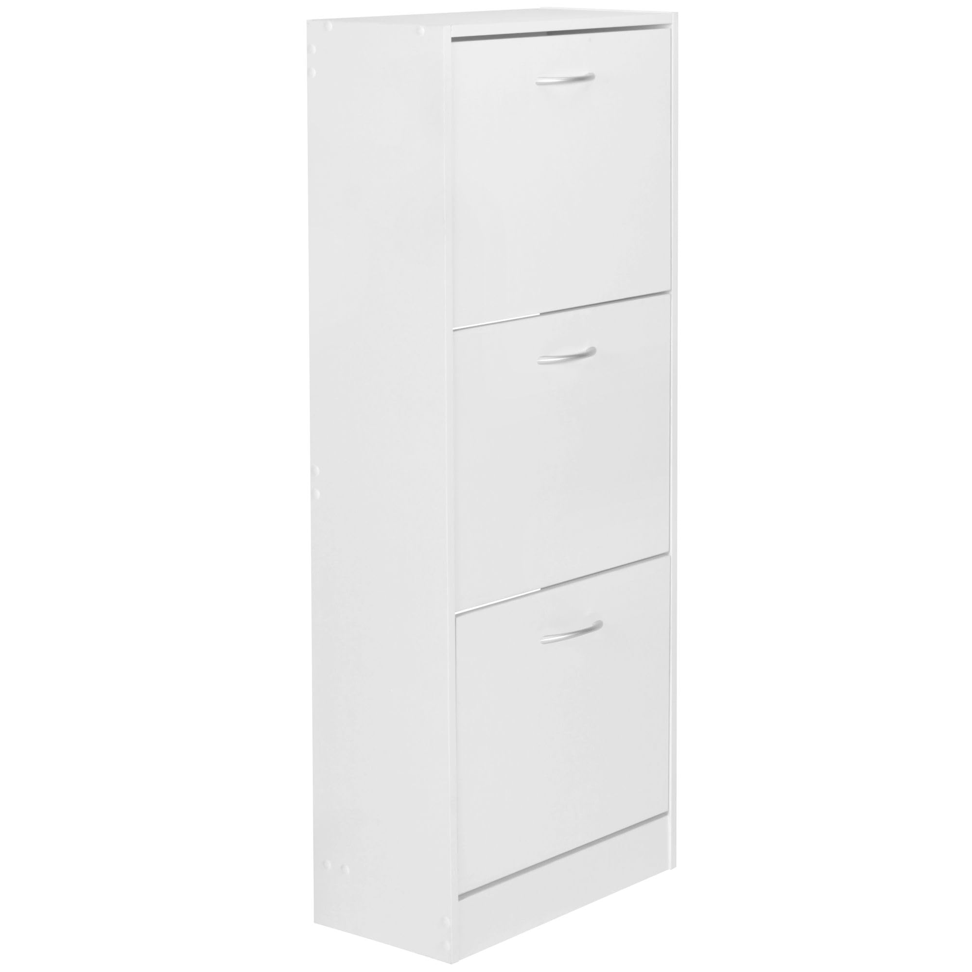 FineBuy Armadio per Scarpe Bianco 50x125x24 cm Legno Scarpiera da Interno | Armadio Piccolo da Ingresso Salvaspazio Moderna