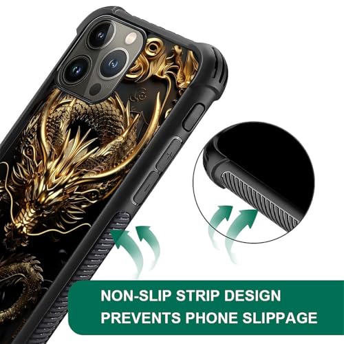 CARLOCA Compatible with iPhone 16 Pro Max Case,Golden Dragon for Men Woman,Anti-Scratch Soft TPU Shockproof Unique Protective Cover Pattern Design - image 4