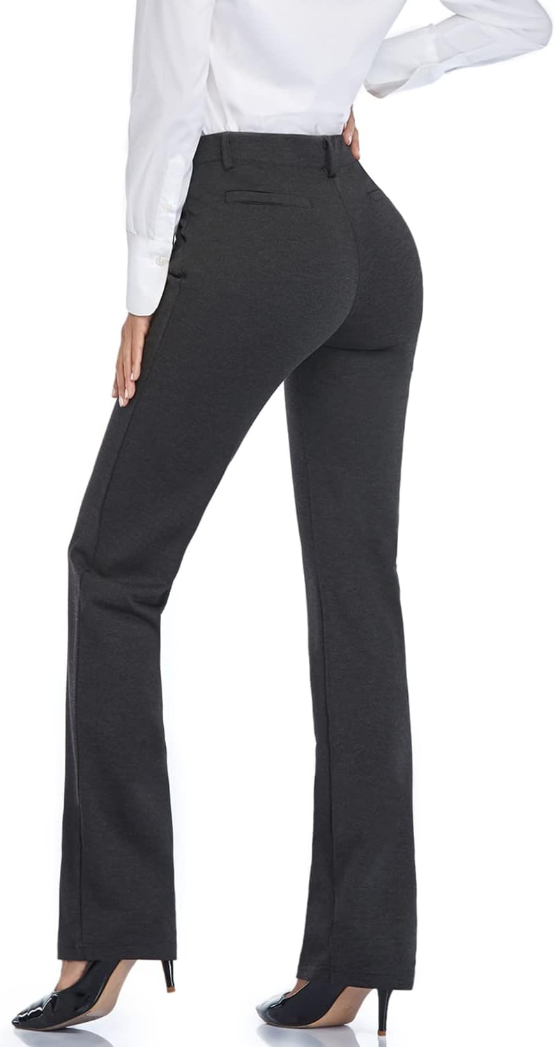 Tapata Women's 28''/30''/32''/34'' Stretchy Straight Dress Pants with Pockets Tall, Petite, Regular for Office Work Business - Image 2