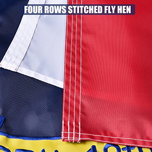 Vicdria North Carolina State Flag 5X8 Ft, Deluxe Embroidered Heavy Duty Nylon Durable Nc Outside Flags, Indoor/Outdoor, Sewn Stripes And Brass Grommets #TOP4