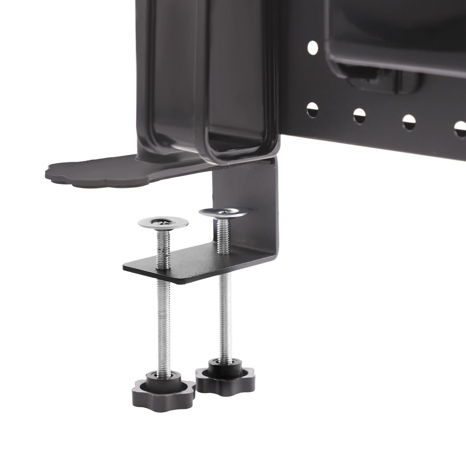 Klemmbare Schreibtisch Regal, 2 Ebenen Büro Computertisch Zubehör Organizer für Büro, Gaming, Zuhause, Aufhängbar, Klemmregal Mit Lochwand (Schwarz, 95x80x12.5cm)