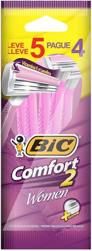 Depilador, Comfort 2 Women, BIC, Rosa, Leve 5, Pague 4