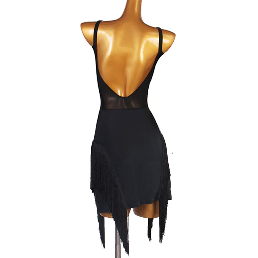 Vestiti da Ballo Latino da Bretelle Abiti per Prove da Sala da Ballo da Donna con Frange Vestito da Ballo per Esibizioni di Cha Cha Completo da Ballo Salsa A vestibilità Aderente