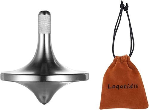 LOQATIDIS Parte superior giratoria de acero inoxidable, exquisito escritorio de metal bien hecho, juguetes EDC, gira durante mucho tiempo,