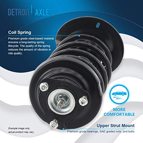 Image of Detroit Axle - Front Struts for 2006 2007 Ford Focus Complete 2 Struts with Coil Spring Replacement Ready Strut Shocks Assembly