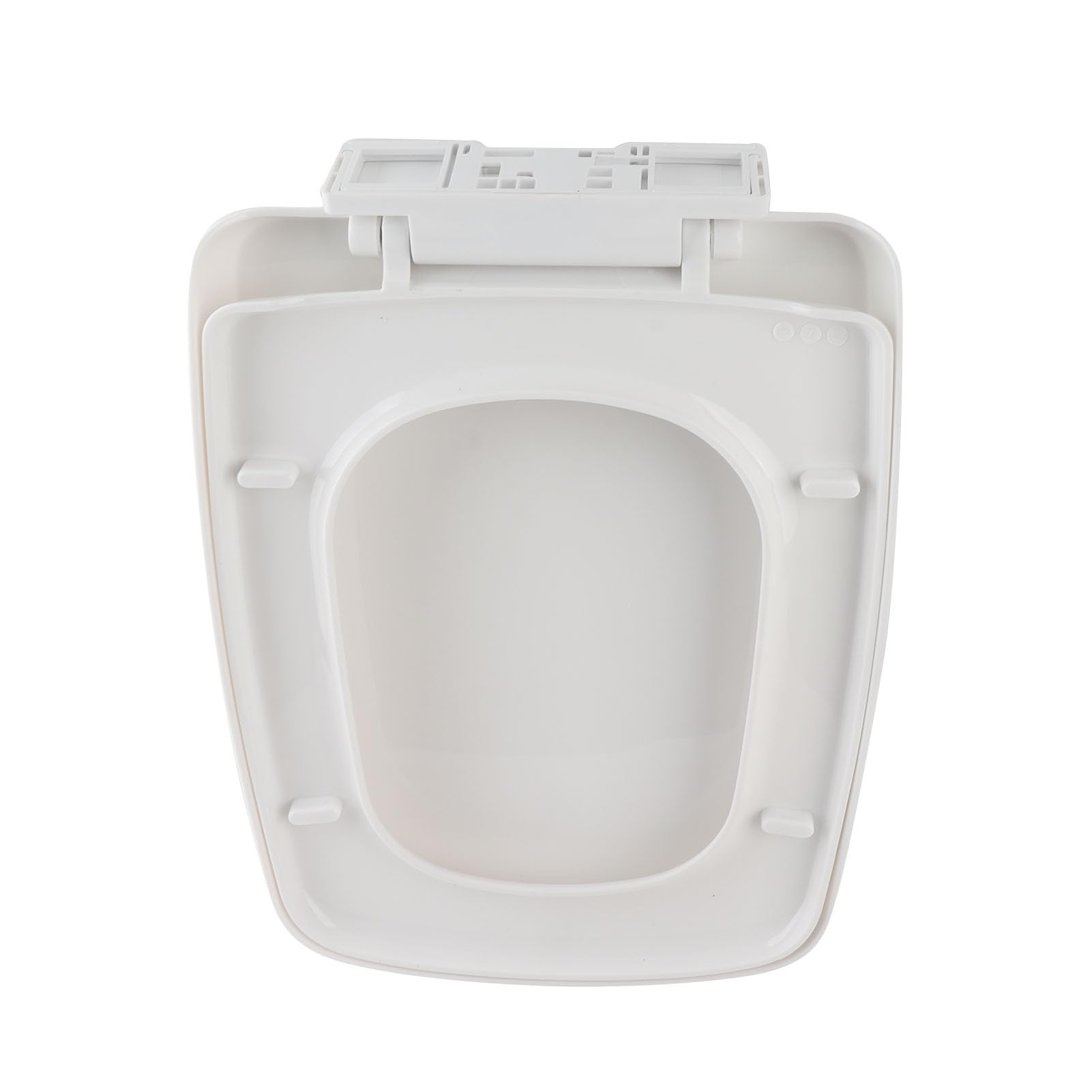 Ejoyous Copriwater Quadrato Bianco, Sedile WC Facile da Pulire Design | Materiale in PP, Accessorio Bagno, Adatto WC Standard, Coperchio Removibile