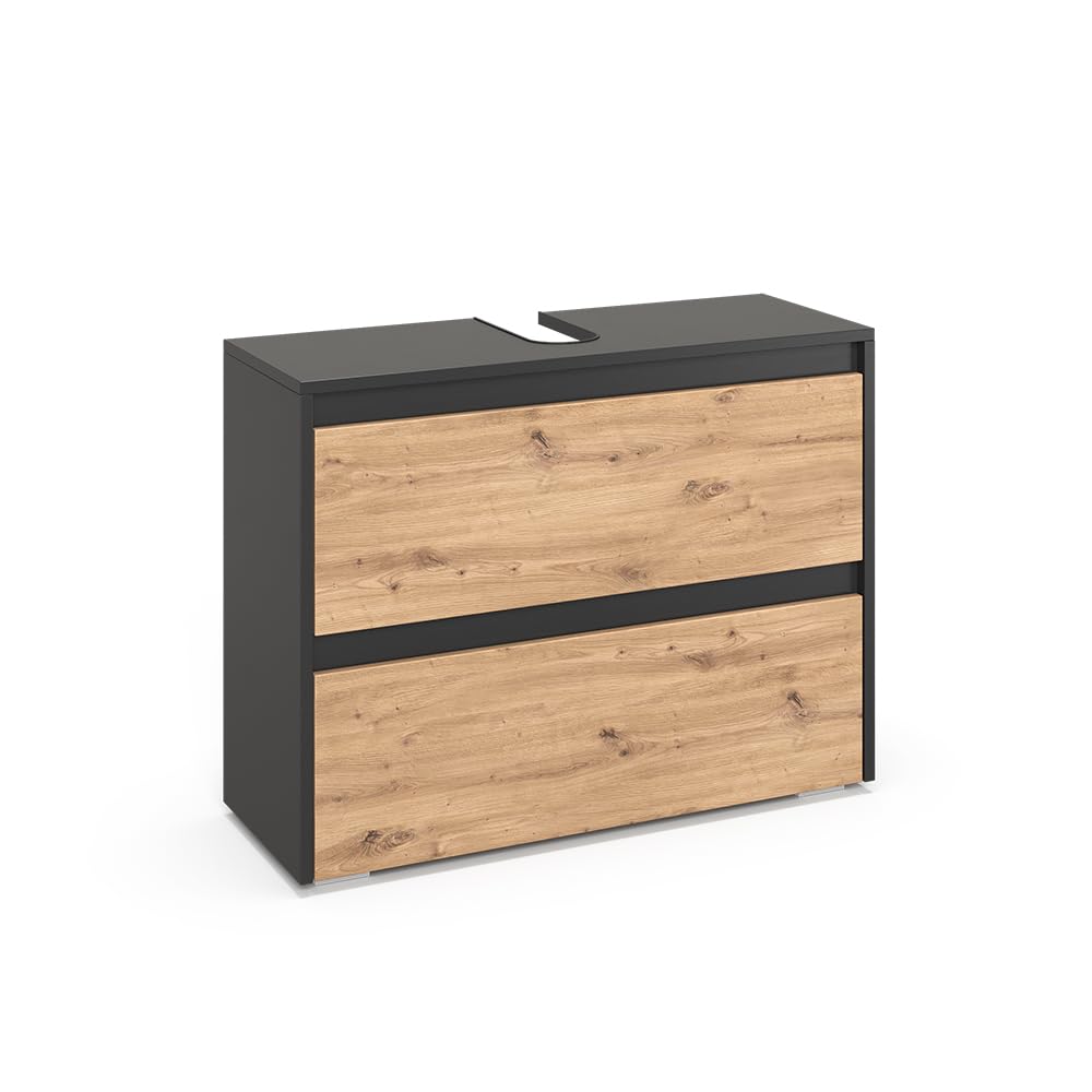 Vicco Mueble bajo Lavabo Majest, Artesano, 80.1 x 62 cm | con 2 cajones, para montaje debajo del lavabo para almacenamiento en el baño