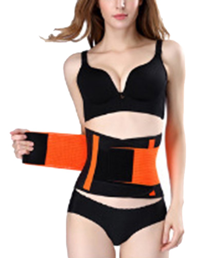 GODGETS Women's Waist Trainer Belt Body Shaper for Weight Loss Waist Cincher Trimmer Sport Training Girdle Body Shaper Corset Belt Orange M