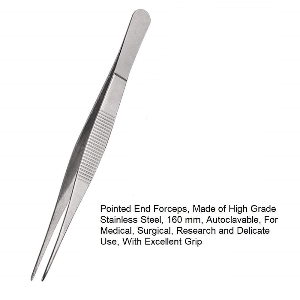 NJ Premium Pointed End Forceps, Made of High Grade Stainless Steel, 160 mm, Autoclavable, For Medical, Surgical, Research and Delicate Use, With Excellent Grip (B07SRJ1QCT) Amazon Price History, Amazon Price Tracker