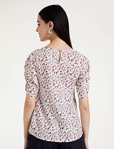 Image of TAGAS Women's Floral Puff Sleeves Western Top