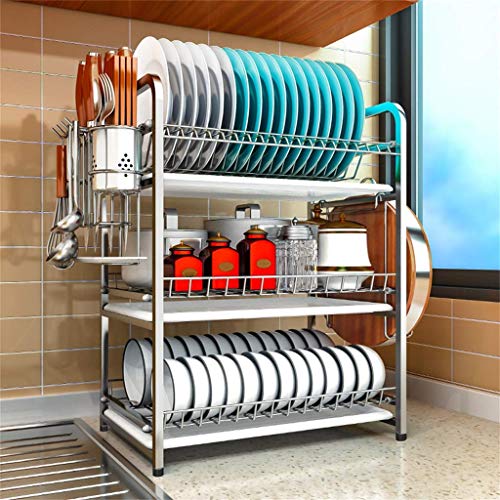 Rack de drainage en acier inoxydable à 3 niveaux avec stockage