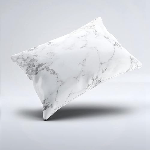 Miniatura 2 de Funda de cojín rectangular decorativa con cremallera oculta abstracta blanca y gris gris Carra para el hogar, 12 x 24 pulgadas, diseño impreso