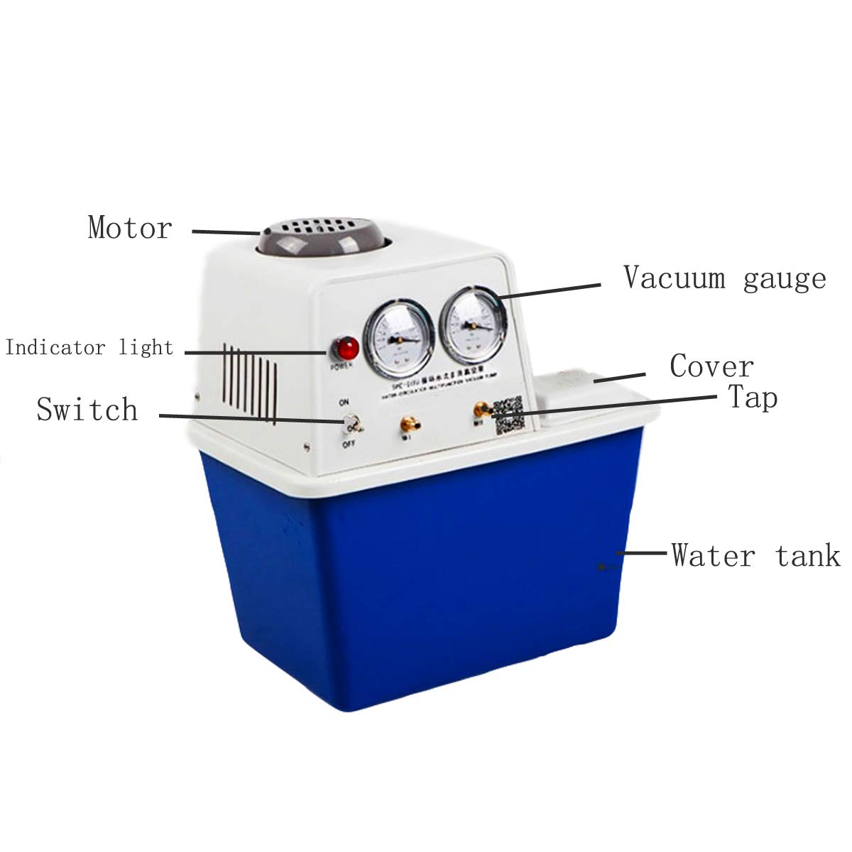 Fayelong Neu 180W SHZ-D(III) Vakuum Pumpe Umwälz Wasser Pumpe Luft Pumpe Labor Destille Filter Pumpe (Edelstahl)