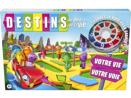 Destins, Le Jeu de la Vie - Nouvelle Edition Original, Plateau Parcours Colore avec Roue - Jeu de Societe Famille + Carte Pets