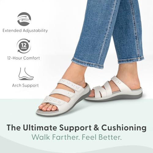 Image of Orthofeet Women's Orthopedic Sahara Adjustable Three-Strap Slide Sandal