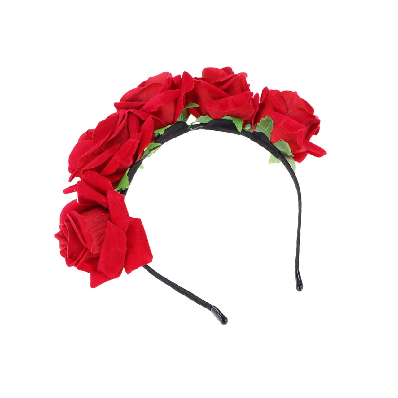 DOITOOL 3piezas Diadema Floral De Artificiales Accesorio Cabello Rojo Para Bodas y Diseño Elegante y De