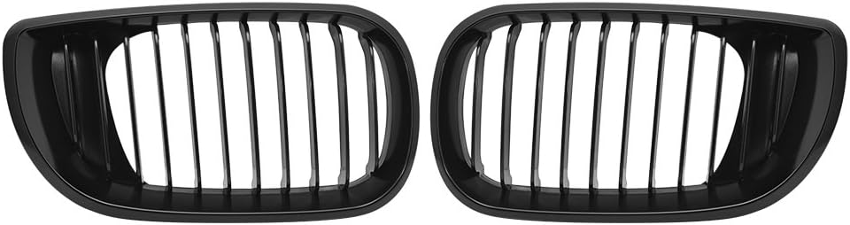 Astra Depot Matte Black Euro Front Upper Kidney Grille For 2002-2006 E46 3 Series 320 325 330 4D Sedan Wagon