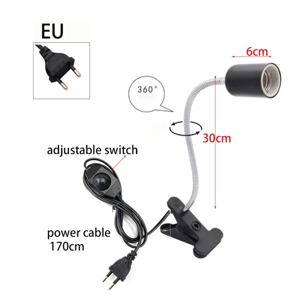 NEWFUN lampa grzewcza dla gadów, lampa dla żółwi z klipsem, lampa grzewcza do terrarium, z 2 żarówkami UVA UVB 50W i obrotowym mocowaniem 360°, do gadów akwariowych, jaszczurek, żółwi, płazów itp