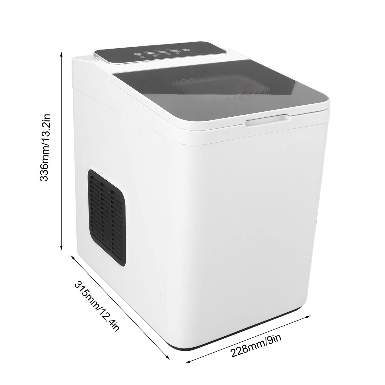 Máquina de Hielo Portátil para Encimera, Máquina para Hacer Cubitos de Hielo Compacta con Funcionamiento Silencioso, Tanque de Agua de 1,5 L para Cocina, Oficina, Uso Doméstico
