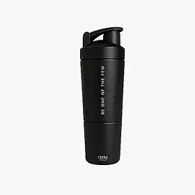 Coqueteleira Aço Inox 750ml com Compartimento Inferior ELLYM NUTRITION Misturador Ideal Shakes (Preto)