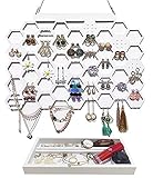 Hanging Earring Holder Organizer Honeycomb Earring Stand Tree Stud Earring Display Organizer Desktop...