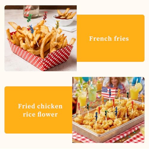 Miniatura 5 de Velvetglow 400 Pcs Palillos Decorativos Para Aperitivos, 2.6in Pinchos Para Bebidas De Fiesta, Frutas, Bocadillos, Platos De Embutidos Decorativos, Brochetas Para Aperitivos