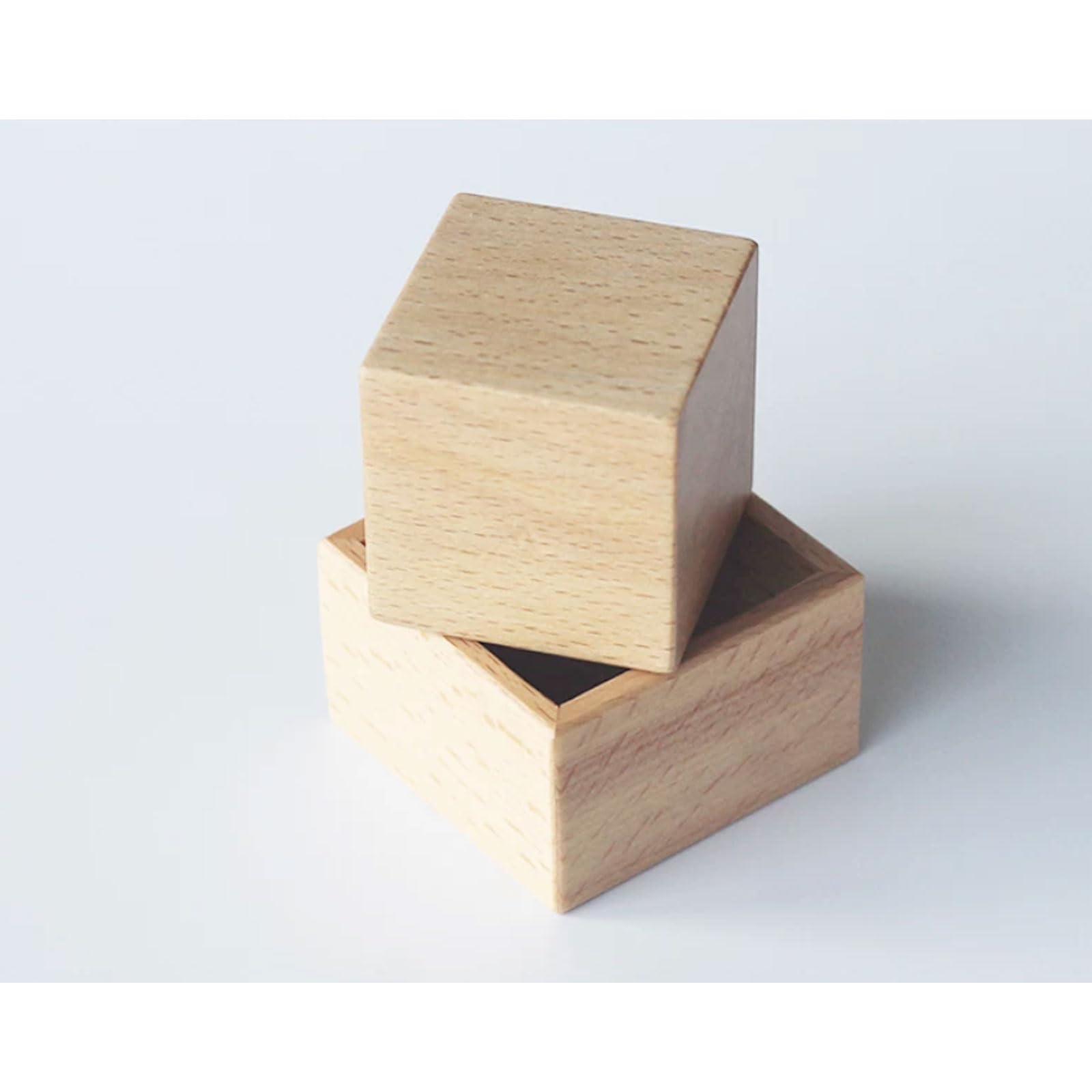 Montessori Verschachtelbares Holzformen-Spielset | Verschränkte Kreis-, Quadrat-, Ei- und Ovalbecherblöcke, Feinmotorisches Hand-Auge-Koordinations-Training Holzspielzeug