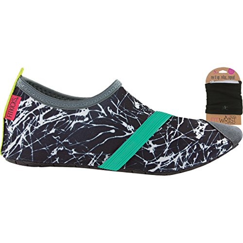 FitKicks Womens Shoes with Free FitWrist Wallet, Graphite Shoe and Black Wallet (Large)