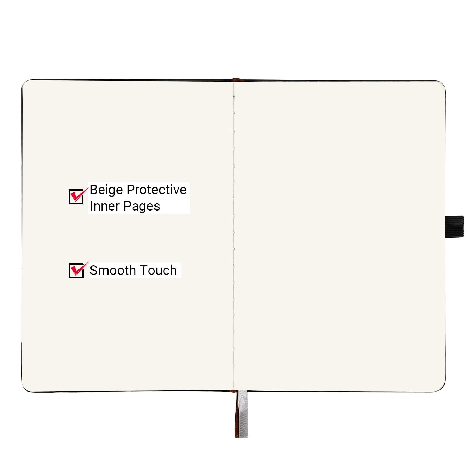 Yarotm A5 Notebook Plain, PU Leather Notebook A5-14x21cm Black Notepad Hardcover, 100g/m² Unlined Paper Notebook - Image 3