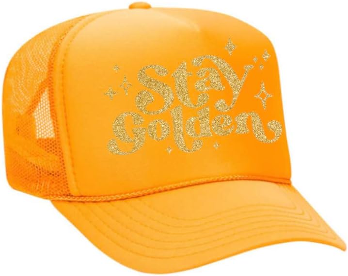 Stay Golden Glitter Trucker Hat