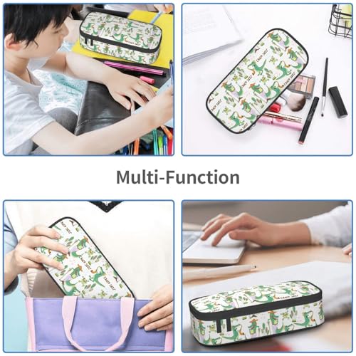 Image of Crocodile Pencil Case Aesthetic Large Capacity Pen Pouch | Storage Bag with Compartments for Travel School Office Organizer