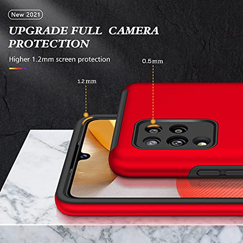 Image of Galaxy A42 5G Case for Samsung A42 Case Military Grade Shockproof Built-in Ring Holder Kickstand Car Mount Armor Heavy Duty Protective Case for Galaxy A42 Phone Case (Red)