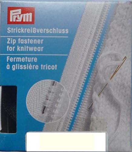Prym Zip Fastener for Knitwear S 9 separable plastic 50 cm Col.089 raw white