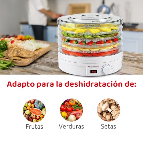 Miniatura 4 de Melchioni Family Deshidratador Eléctrico Babele, Deshidratador De Alimentos Multiusos, 5 Bandejas Apilables Y Extraíbles, Potencia 250w, Temperatura Regulable 40 70 C