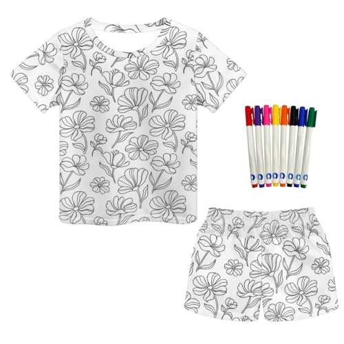 Imprimé floral et personnalisation DIY sur cet ensemble d'été 2 pièces pour filles