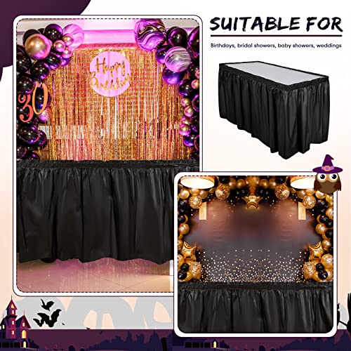Breling 4 Pcs Plastic Table Skirt 29 Inches X 14 Ft Disposable Table Skirt For Rectangle Table Tutu Table Skirt Plastic Tablecloth Wedding Shower Table Decor For Birthday Party Banquet  thumb #4