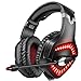 Produktbild DIZA100 Gaming Headset for Xbox One, PC, PS4, Nintendo Switch Over-Ear Headphones with Noise Canceling Mic, 3.5mm Jack Cable for Mac Laptop Tablet Smartphone (Upgrade Black+Red)