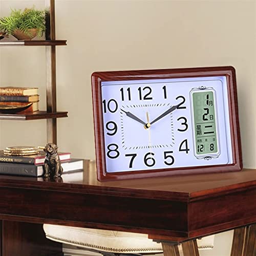 Reloj de mesa de diseño clasico con pantalla digital LCD moderna 4