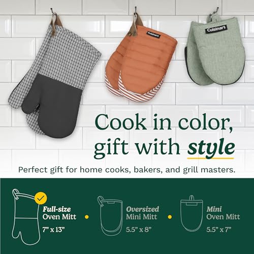 Image of Cuisinart Heritage Kitchen Oven Mitts, Heat-Resistant, 2-Pack, 7 inchx13 inch