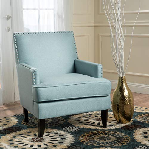 Christopher Knight Home Tilla Fabric Club Chair, Light Blue