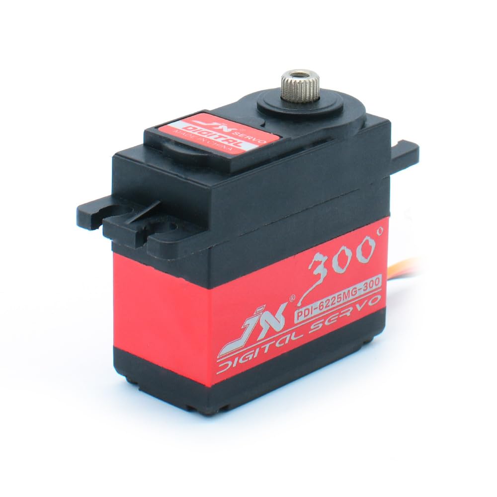 JX PDI-6225MG - Motor sin escobillas de engranaje de metal de 25 kg, servo digital de 300 grados, servo de alto par para piezas de coche RC de carreras
