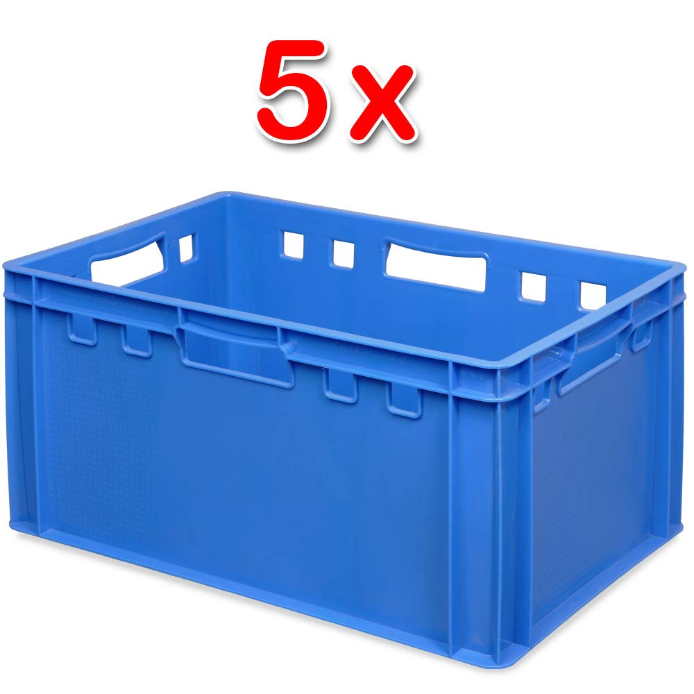 BRB 5x Fleischkasten E3, 600x400x300 mm, lebensmittelecht, blau