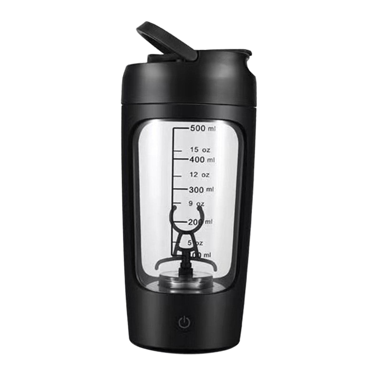 Lot de 2 shakers de protéines électriques portables pour lait, milkshakes, café, noir, 20 x 9,2 x 9,2 cm