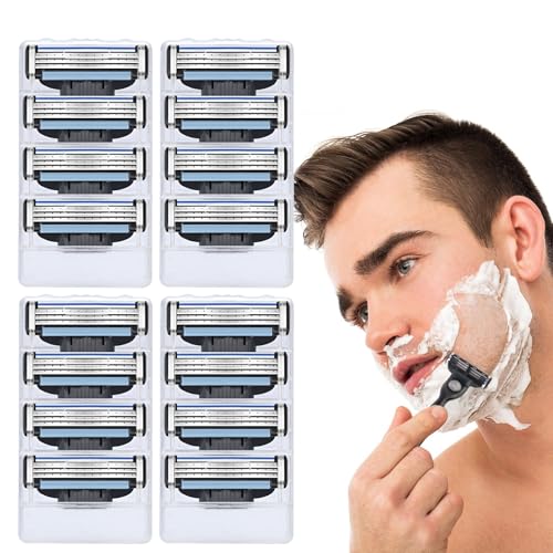Cuchillas de Afeitar Mach 3 Recambios Compatibles, Pack de 16 Hojas de Afeitar de Precisión, Ajuste Perfecto para Afeitadoras Manuales, Cuchillas de Recambio para un Afeitado Apurado Cuchillas de Afeitar Mach 3 Recambios Compatibles, Pack de 16 Hojas de Afeitar de Precisión, Ajuste Perfecto para Afeitadoras Manuales, Cuchillas de Recambio para un Afeitado Apurado
